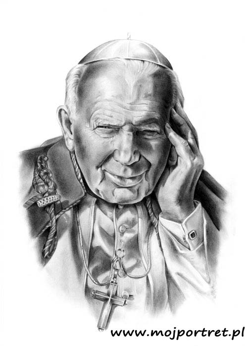 Portret grafitowy - Jan Paweł II