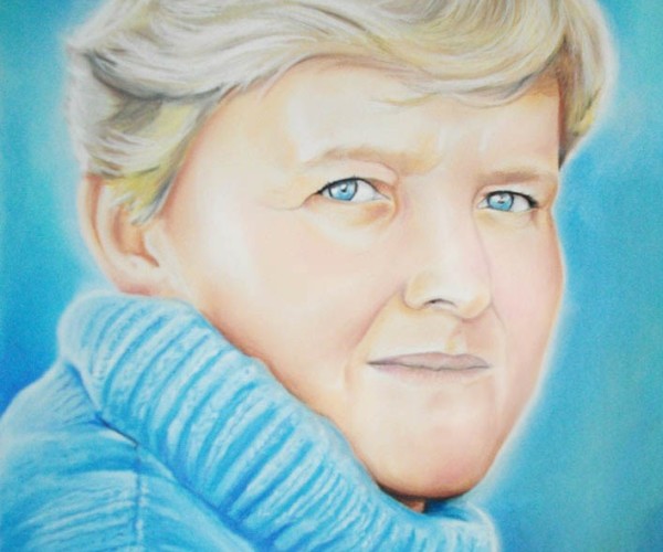 portret pastelowy jednej osoby